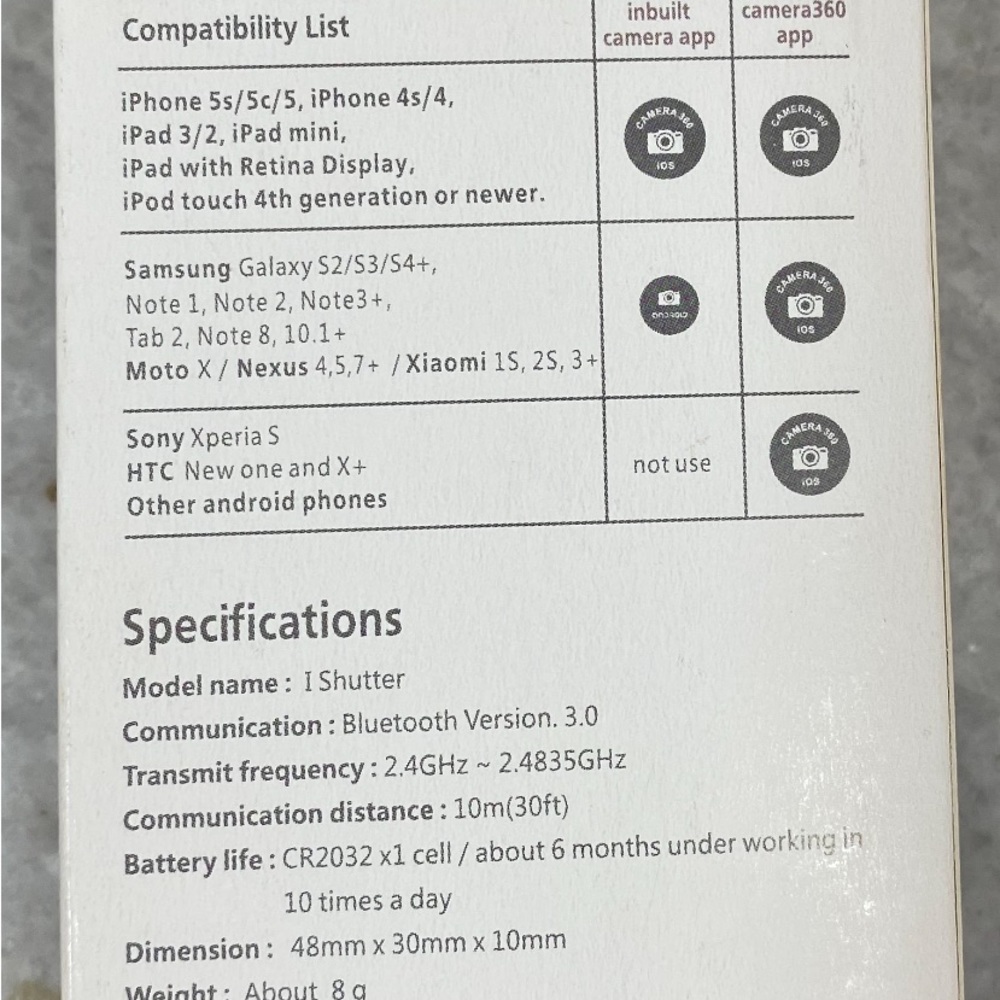 New in Box Bluetooth Remote Shutter for IOS/Android - Picture 3 of 4